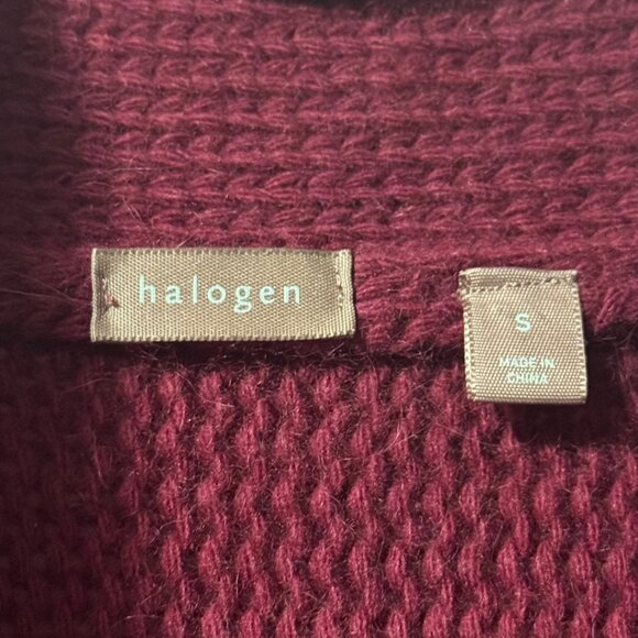 Halogen Cashmere Angora Cardigan Wine Burgundy – Women’s Small, EUC - Picture 5 of 13